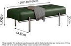 Modern Bed End Stool Shoe-Changing Bench Stainless Steel Long Leather Minimalist Bedside Entryway(Green,Small)