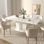 SSLine Rectangular Extendable Dining Table 63"-78.7" Large Conference Meeting Table for 4 6 8 People Modern Expandable Kitchen Tables for Home Office Computer Table