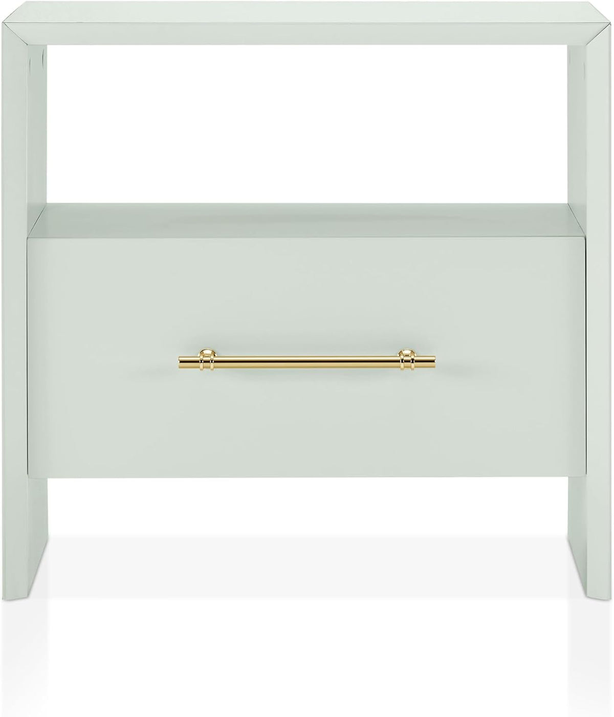 HOMES: Inside + Out Elle Modern 23-inch Rectangular End Table with Drawer and Open Shelf, Wooden Small Nightstand for Living Room, Home Office, Apartment, Small Spaces, Mint Green