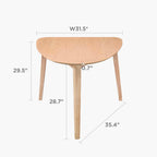Acanva Modern Small Triangle Dining Room Table for Kitchen Compact Space, Farmhouse Dinner Tables with MDF Top and Wooden Legs, Natural Oak
