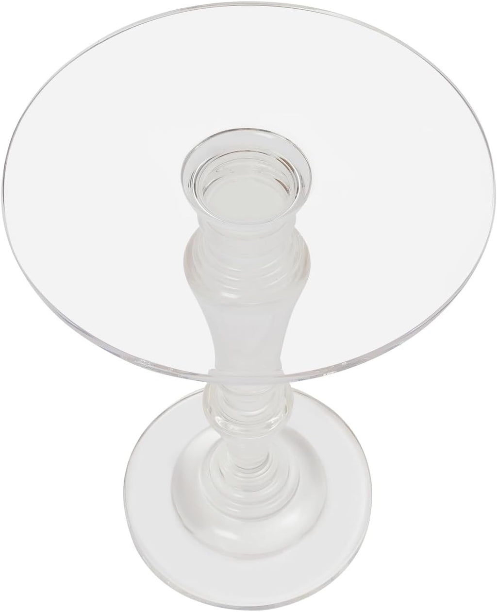Acrylic End Table Clear Coffee Table with Round Tabletop, Multifuntional Side Drink Tables for Small Spaces Small Side Tables for Living Room Bedroom & Study Rooms, 13" D X 13" W X 20" H
