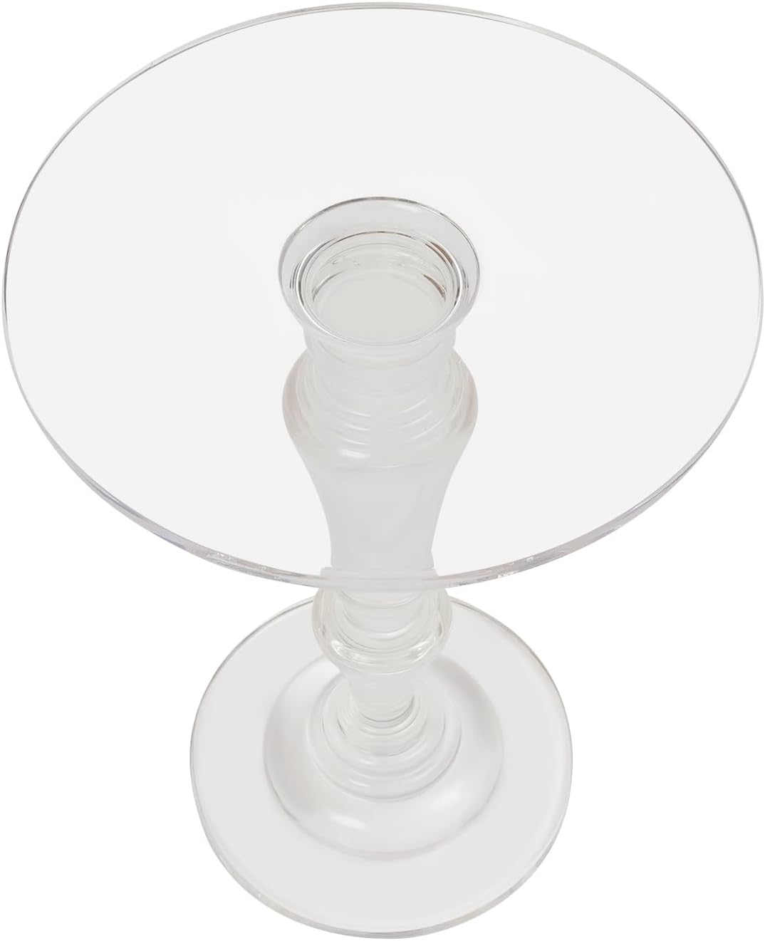 Acrylic End Table Clear Coffee Table with Round Tabletop, Multifuntional Side Drink Tables for Small Spaces Small Side Tables for Living Room Bedroom & Study Rooms, 13" D X 13" W X 20" H