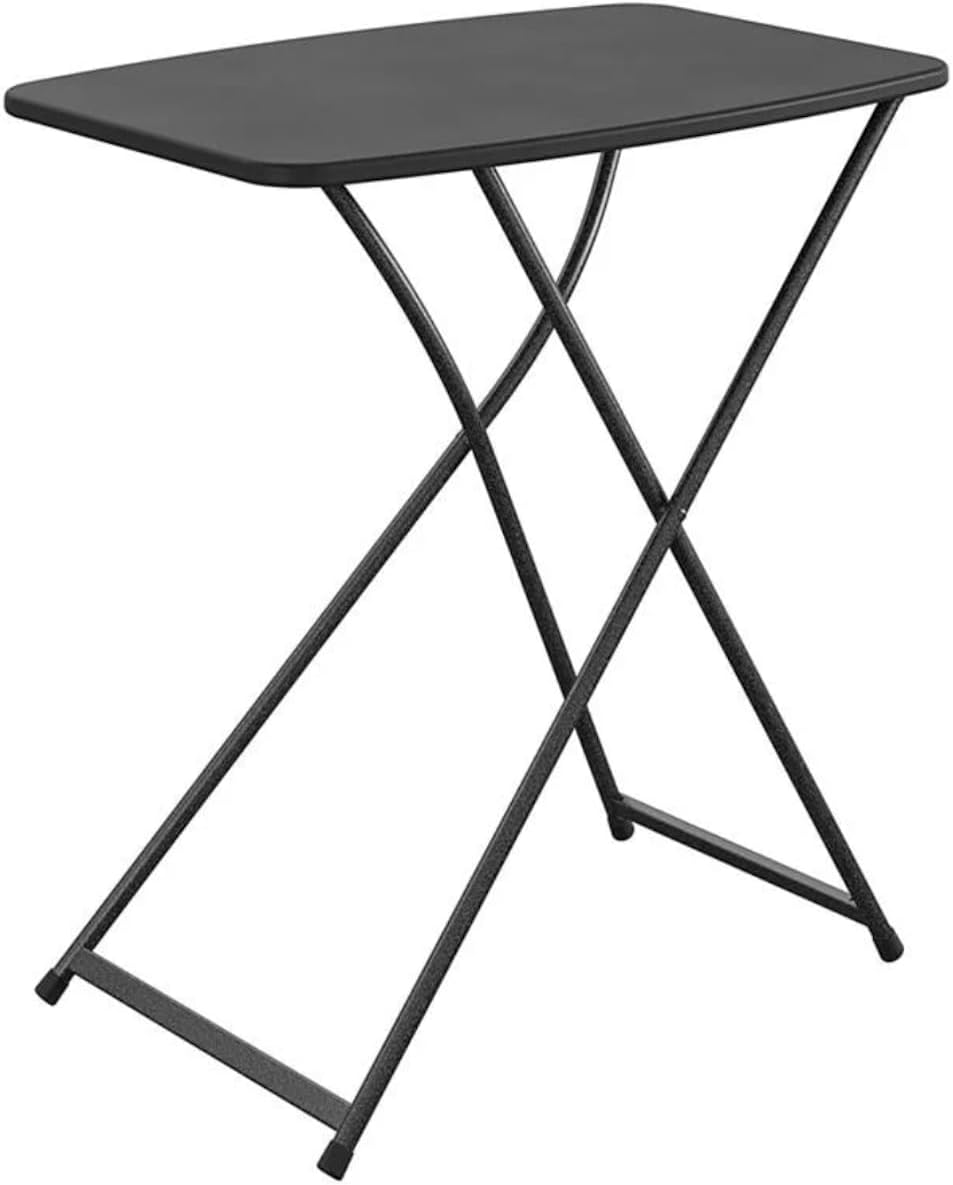 26 Inch Adjustable Height Personal Folding Table - Lightweight Portable Desk for Small Spaces, Dorm Room, TV Tray, Craft Table & Camping - Easy Fold Flat Storage, No Assembly Required, Black