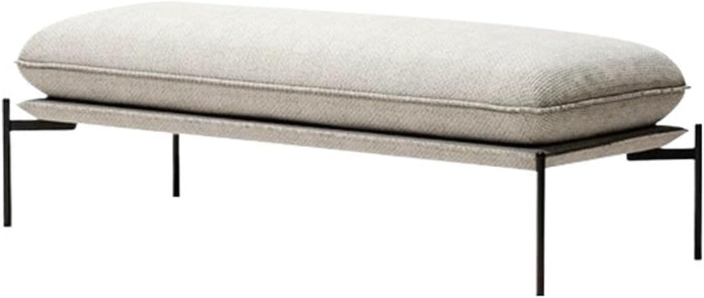 Modern Stainless Steel Bed end Stool Bedroom Dressing Room Rest Area Fabric Shoe Changing Entryway(Medium)