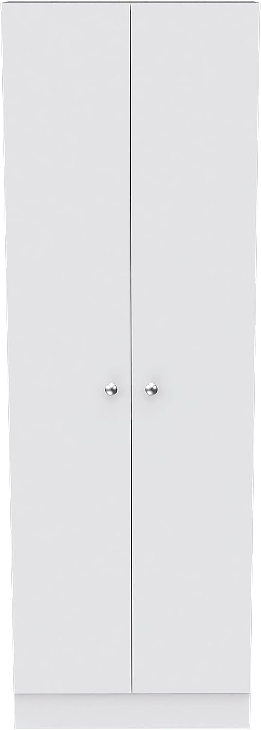 Multistorage 5-Shelf Pantry Cabinet with Double Doors - White