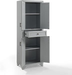 Maykoosh Kitchen Pantry Cabinet - Large Storage, Adjustable Shelves, Distressed Gray Finish