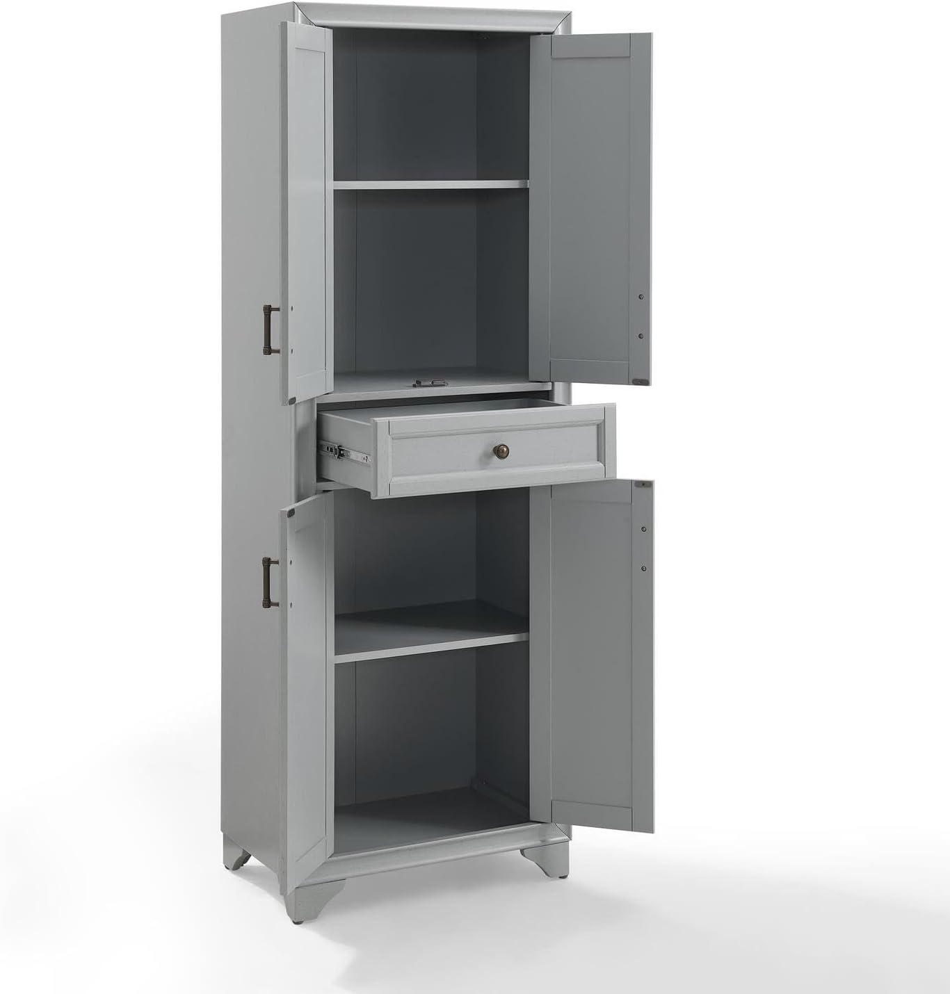 Maykoosh Kitchen Pantry Cabinet - Large Storage, Adjustable Shelves, Distressed Gray Finish