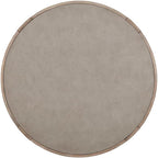 Pemberly Row 3 Piece Set, Round Rubberwood Cocktail Table with Faux Concrete Insert and 2 End Tables, Burnished Beige Finish, Satin Pewter Hardware, Storage Drawer, Living Room Furniture