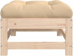vidaXL Patio Furniture, Outdoor Ottoman Patio Footstool, Footrest Seat with Cushions for Garden Yard Deck Backyard, Solid Wood Pine
