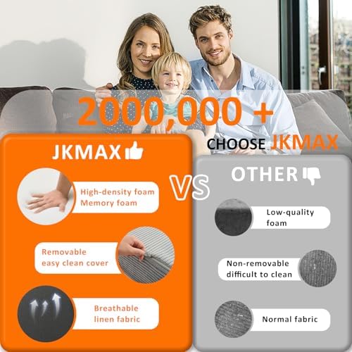 JKMAX Single Size Folding Sofa Bed - 4 in 1 Convertible Sleeper Chair - High Density Memory Foam Futon Couch - Foldable Bed for Living Room Bedroom (Dark Grey)