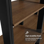 Madesa Kitchen Pantry Storage Rack with 4 Drawers, Open Shelves and Hanging Spaces 102" L Multiuse Modular Cabinet for Kitchen Organization - Black/Brown