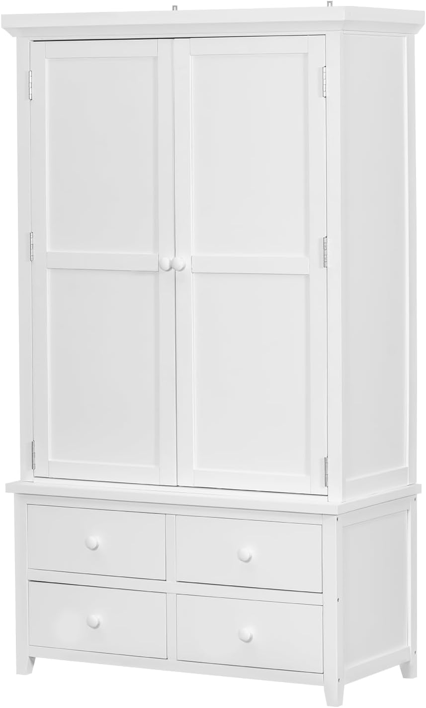 71.1" Tall Freestanding Kitchen Pantry Cabinet, Wooden Food Storage Cupboard with 7 Drawers, 8 Door Shelves, 3 Adjustable Shelves and 8 Wine Racks, Multi-Use Storage Cabinet,White