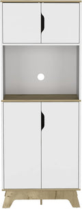 Microwave Tall Cabinet Wallas, Kitchen, Light Oak/White