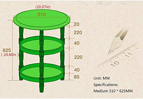 Telephone Table, Small Telephone Coffee Side Table,Living Room Sofa Side Table,Three Layers of Storage,Round Tray Side Table,No Assembly Required(Black Walnut-20.07 * 20.07 * 24.60in