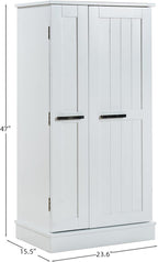 47" Tall Kitchen Pantry Cabinet,Freestanding Kitchen Pantry Storage Cabinet with Doors and Adjustable Shelves for Dining Room and Craft Room