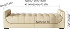 Modern Leather Bedroom Ottoman Bench,Upholstered End of Bed Modern Entryway Shoe with Armrests and Storage Pockets,Living Room Dinning Entryway(White,1.8m)