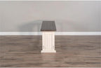 Pemberly Row Farmhouse Solid Wood Dining Bench in Brown/White, Rustic Wood Construction, Sturdy and Durable, Kitchen or Dining Seating, Farmhouse Style, Comfortable and Stylish