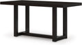 Signature Design by Ashley Neymorton Modern Counter Height Dining Table with Trestle Base, Thick Top Profile, Mango Veneer, Dark Brown Finish, Seats 4