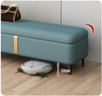 Modern Shoe Changing Bench Storage Long Sofa Rectangular Bed End Stool Entryway(Blue)