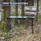 Byliable Folding Camping Table, Portable Aluminum Adjustable Height, Black | Roll-Up Camp Lightweight table with Carry Bag, 9 lb Weight, 21.7"-29.5" Height, Outdoor for Camping, Picnic and BBQ