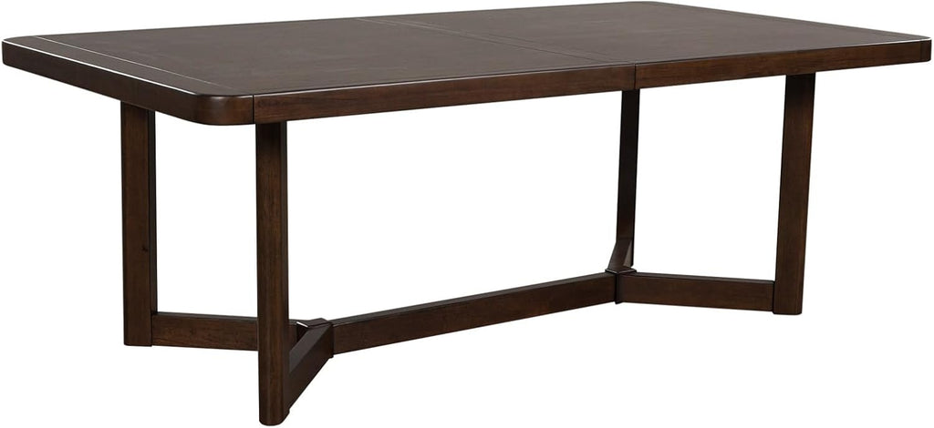 Signature Design by Ashley Yingden Collection Extendable Wood Dining Table, Rectangular 84" to 108" Length with 24" Removable Leaf, Seats 8, Hardwood Solids & Mango Wood Veneer, Dark Warm Brown