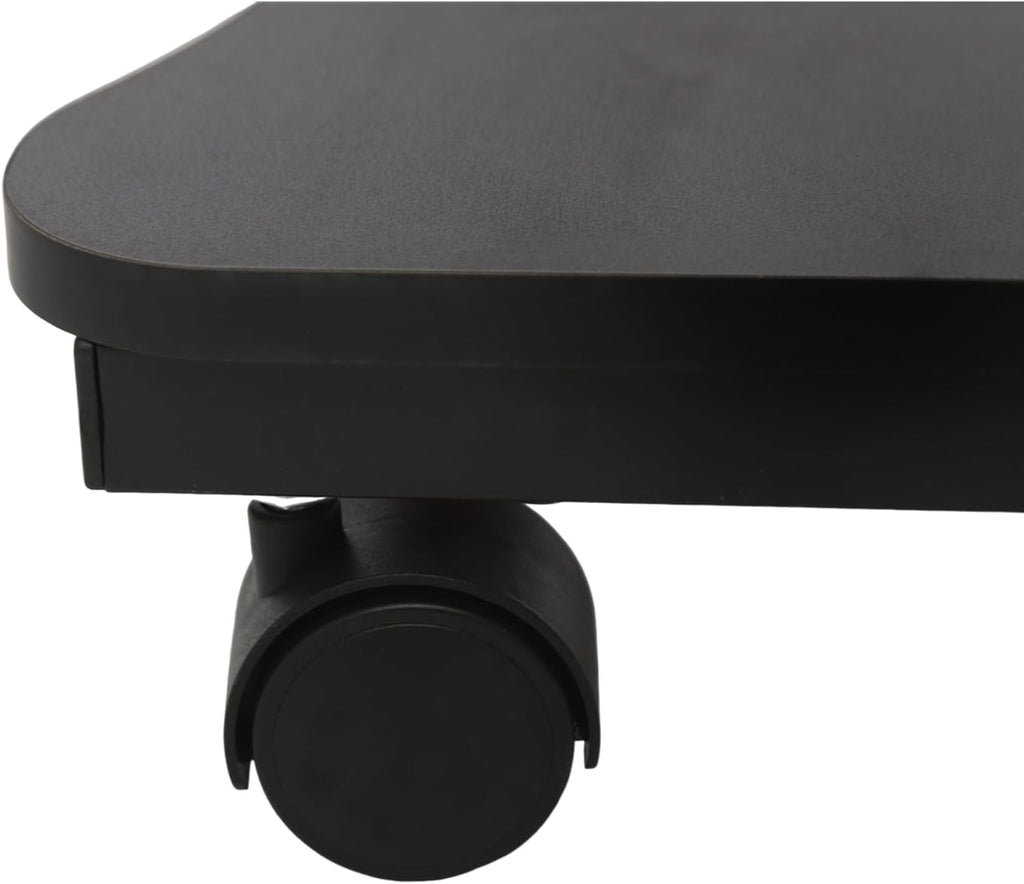 Portable Mobile Desk Side Table with Wheels, C Shaped White End Table for Bedrooms, Living Rooms, Offices, Reception Rooms, Panda Shaped Desktop