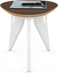HOEK Side Table - Modern Square End Table and Multipurpose Stool with One-Click Assembly, Compact 17" x 17" Accent Table for Living Room, Bedroom, or Home Office (Walnut/White)