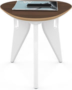 HOEK Side Table - Modern Square End Table and Multipurpose Stool with One-Click Assembly, Compact 17" x 17" Accent Table for Living Room, Bedroom, or Home Office (Walnut/White)