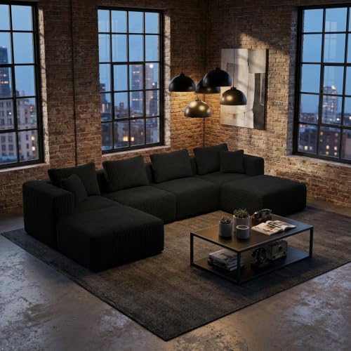 Novilla Modular Sectional Sofa, Modern Cloud Sectional Couch with Smarts Coil® Support, Upholstered Couch for Living Room Apartments Bedroom, No Assembly Required (Armless Chair)