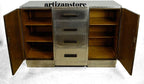 ARTIZANSTORE Aluminium Aviator 2 Door Sideboard End Table Design Side Table Living Room Furniture Decor