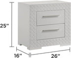 Modern Style 2-Drawer Night Stand Made with in White,for Small Spaces