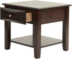 4pc Occasional Tables Set Living Room Coffee and Console Table 2X End Tables Wooden Classic Drawers Open Storage Shelf Base
