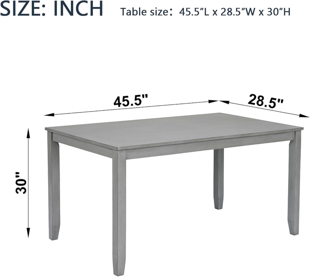 Knocbel Classic 4-Person Dining Table for Small Space, Wooden Apartment Condo Pub Bistro Kitchen Dining Furniture, Standard Height (Gray Rectangular 30" H)