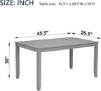 Knocbel Classic 4-Person Dining Table for Small Space, Wooden Apartment Condo Pub Bistro Kitchen Dining Furniture, Standard Height (Gray Rectangular 30" H)