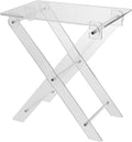 Acrylic Side Table, Folding Tv Tray Table Freestanding Foldable Tv Tray Table Clear Acrylic End Table Serving Table Snack Eating Tables Easy Assembly for Living Room, Bed Room