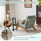 VINGLI Upgraded Premium Corduroy Accent Chair,Upholstered Arm Chair,Solid Wood Comfy Reading Chair with Pillow, Mid Century Modern Chairs for Living Room,Bedroom,Guest Room,Light Teal