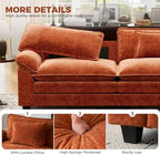 CDCASA 117" Oversized Modular Sectional Sofa with Corner, Comfy V-Shaped Cloud Couch w/ 2 Ottomans, 7-Seater Chenille Deep Seat Modern Sofa Couch for Living Room, DIY Combination, Terracotta Orange