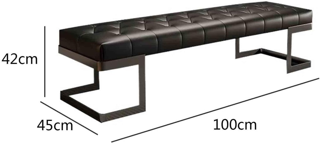 Modern Leather Bed end Bench Bedroom Dressing Room Leisure Entryway(XS)