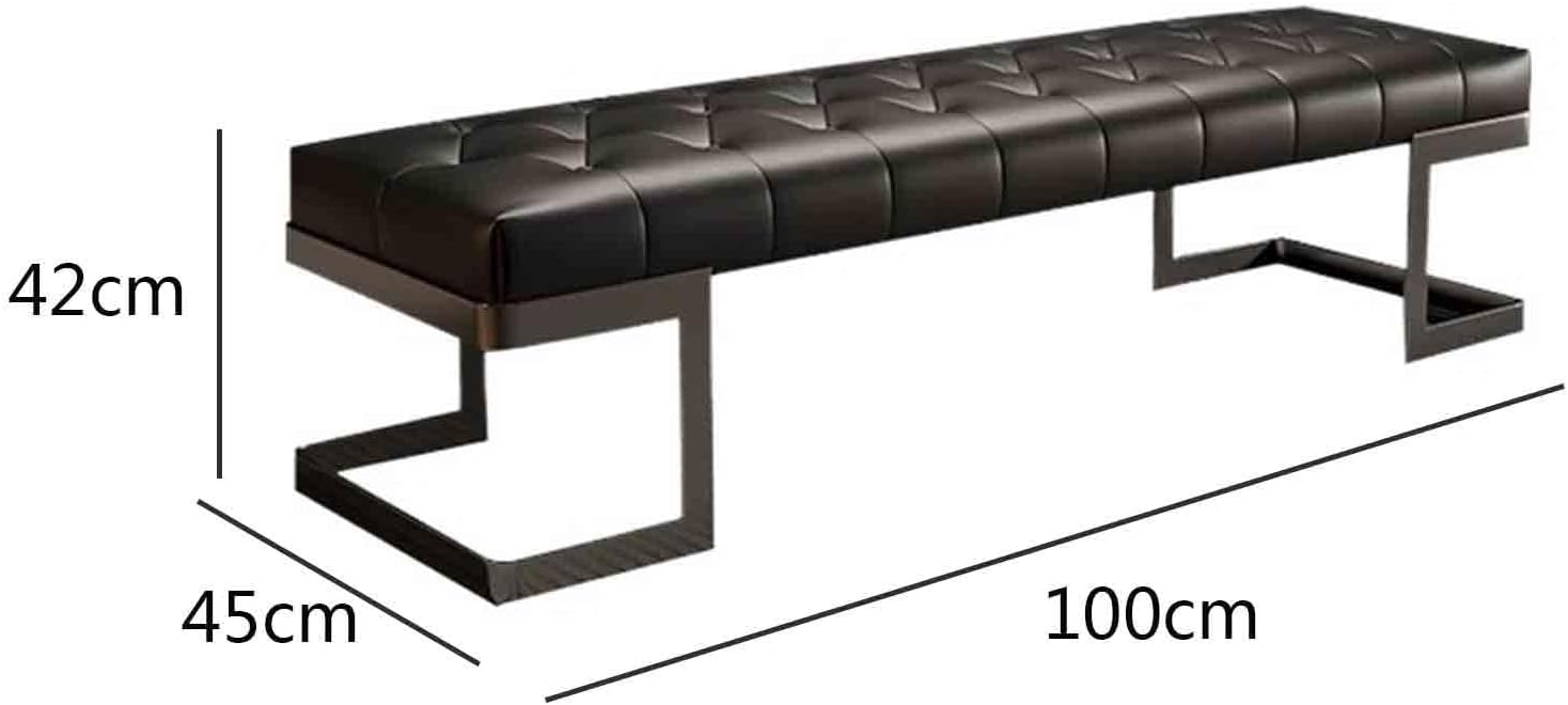 Modern Leather Bed end Bench Bedroom Dressing Room Leisure Entryway(XS)