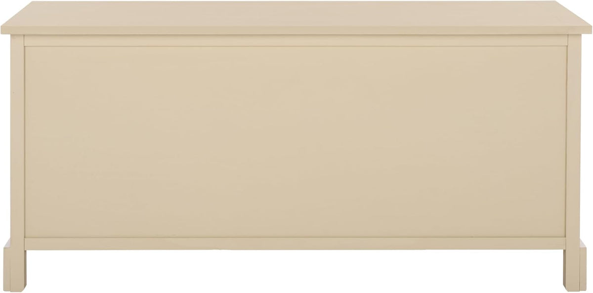 SAFAVIEH Home Collection – Damien Sand 6-Drawer Storage Bench, Mixed-Material Cottage Design, Fully Assembled (AMH5701G)