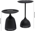 Bacocoo Round Side Table Set of 2, Metal End Tables Matte Black - 16.9" & 23.6" Height Modern Nesting Tables for Living Room, Bedroom, Office Sturdy.(Iron, Easy Assembly)