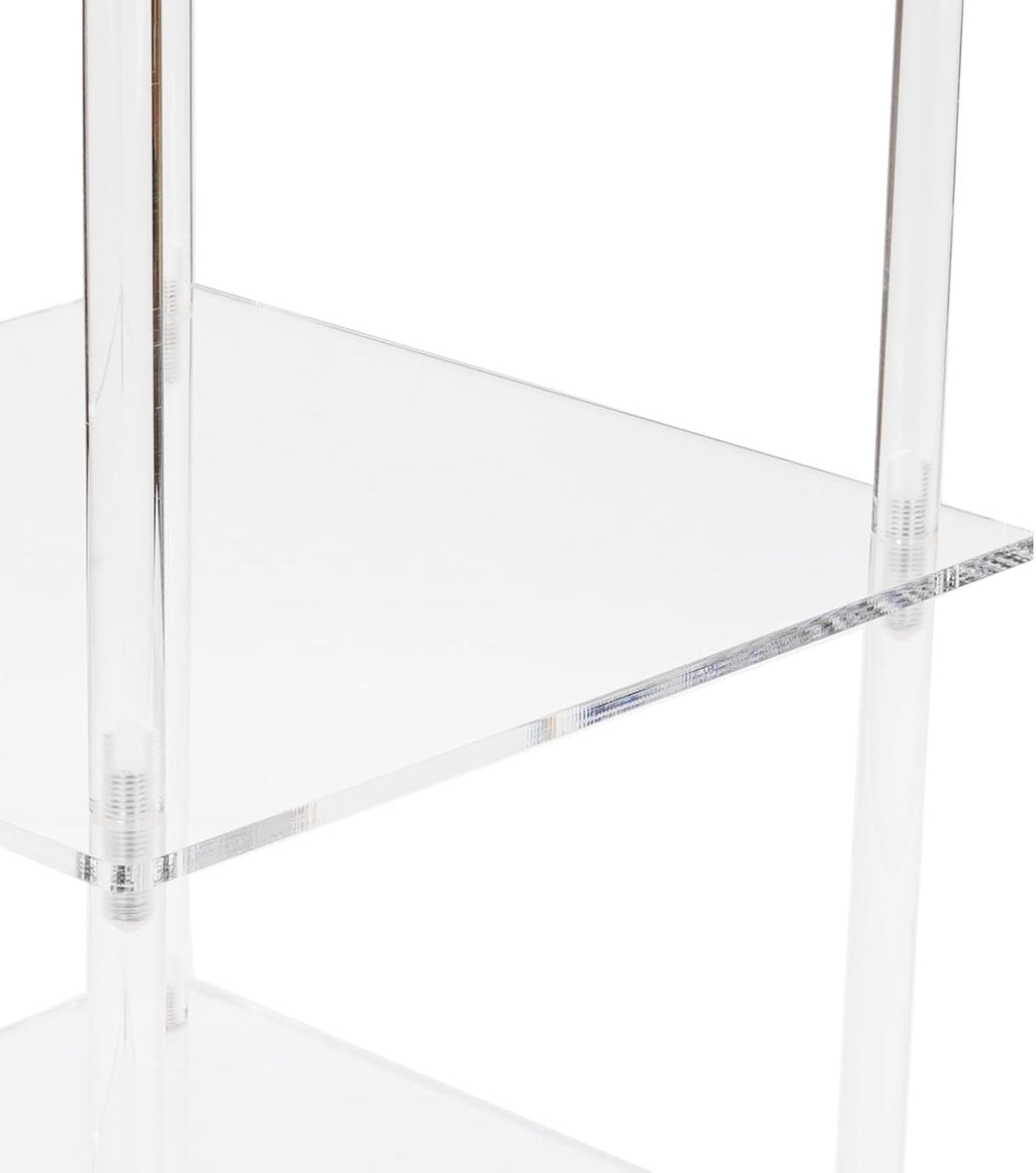 Yosoo Acrylic Corner Table, Small 3 Tier Triangular End Table, Transparent & Stable, Easy to Install, Suitable for Living Room, Bedroom, Study Arrangement