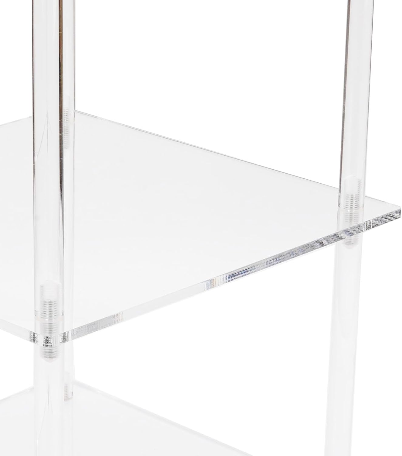 Yosoo Acrylic Corner Table, Small 3 Tier Triangular End Table, Transparent & Stable, Easy to Install, Suitable for Living Room, Bedroom, Study Arrangement