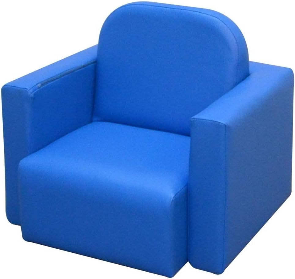 2-in-1 Multifunctional Convertible Kids Table and Chair Set Blue Modern Contemporary Plastic Cushioned Seat