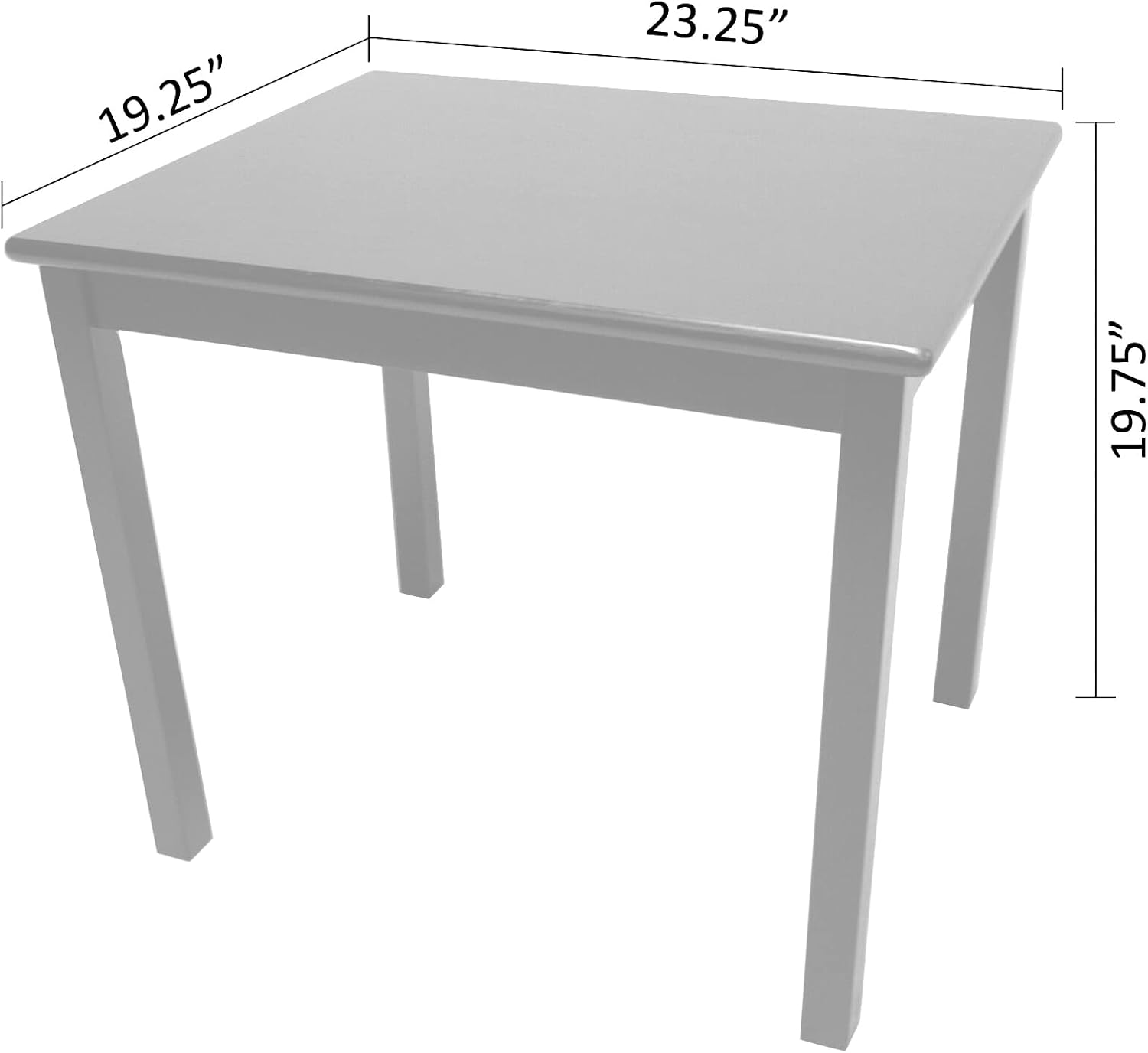 eHemco Solid Hard Wood Kids Table and Chair Set, Coffee, 3 Piece | 2 Chairs Included, Rubberwood