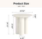 Small Round Dining Table, 30" Circle Kitchen Table with 3 Legs, Modern White Accent Table for Kitchen, Dining Room, Home Office and Living Room