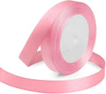 KMER LIFE Solid Color Light Pink Satin Ribbon, 5/8 Inches x 25 Yards Fabric Satin Ribbon for Gift Wrapping, Crafts, Hair Bows Making, Wreath, Wedding Party Decoration and Other Sewing Projects