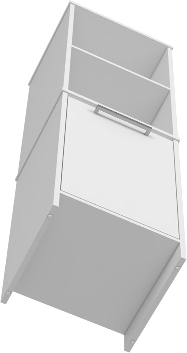 Kitchen Pantry Feery, Single Door Cabinet, Interior and External Shelves, White Finish