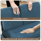 wanan Sectional Sleeper Sofa with Pull Out Couch Bed, 7 Seats Modular U Shaped Cloud Couch with Storage Chaise, Dual Arm Storage & USB Charging, Adjustable Backrest Sofa,Blue Corduroy