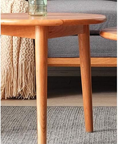 Telephone Table, End Table,Telephone Lighting Side Table,Round Solid Wood Dining Table,Living Room Sofa Side Table,Cherry Wood Round Table(Wood-19.68 * 19.68 * 18.11in